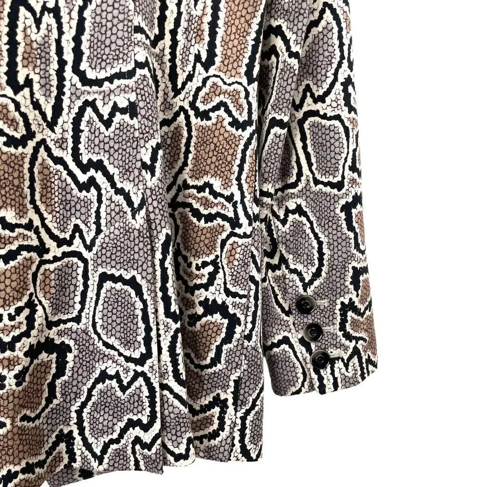 CAbi #3733 Python Blazer Snake‎ Print Tan Gray Jacket Sz 6 corpcore animal print